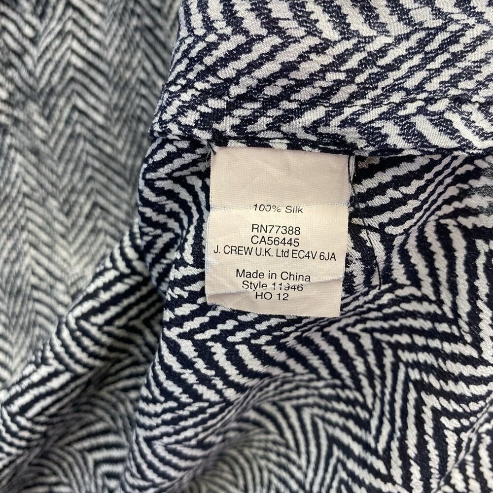 J. Crew Black and White Monochrome Pattern Sleeveless Blouse - Picture 11 of 16